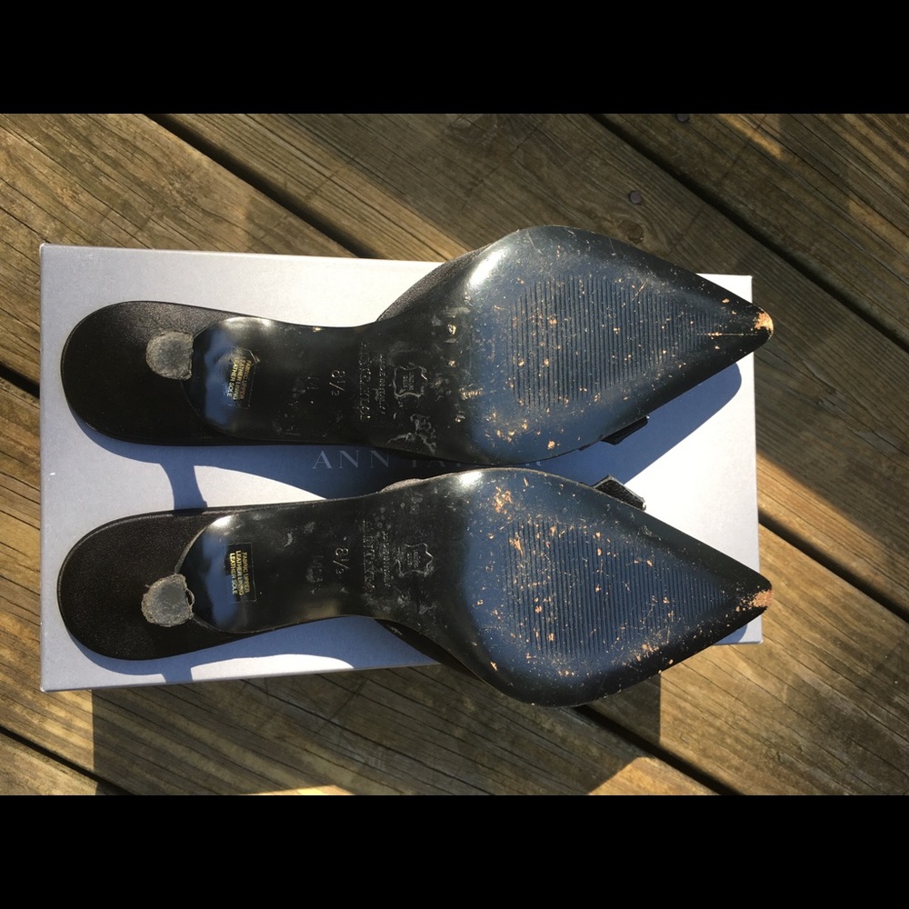 Ann Taylor Black Satin Mules - Picture 5 of 11